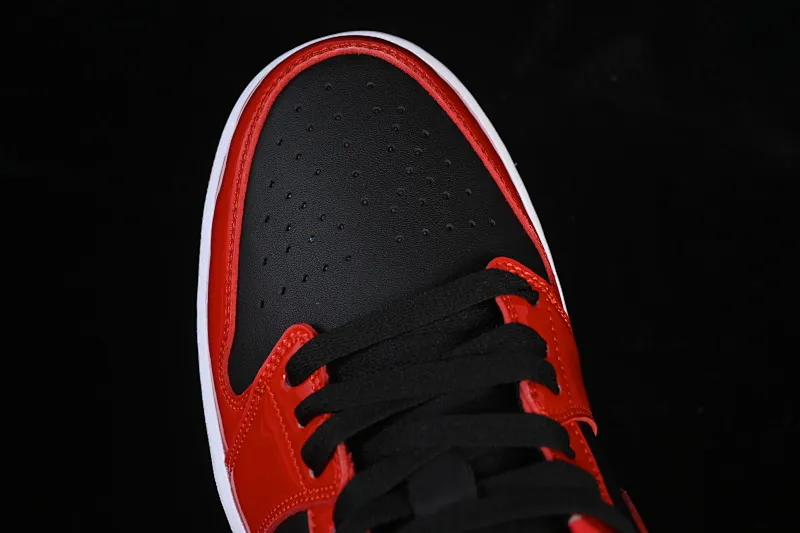 All categories Air Jordan Jordan series basketball shoes Air Jordan 1 Low Air Jordan 1 Low AJ1 Joe 1 patent leather black and red low-top cultural casual sneakers HV4089-006